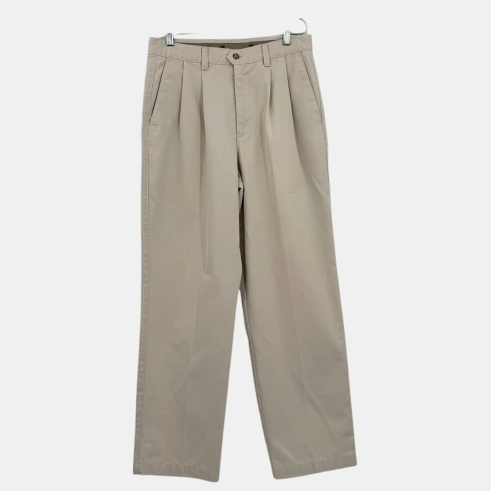 Dockers No Wrinkle Twill Classic Fit Pleated Khaki Pants Mens 31x30 Cotton